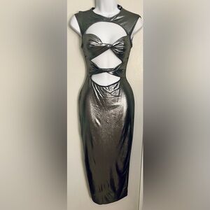 Pewter Cutout Midi Dress